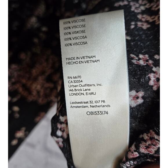 Free People backseat glamour maxi skirt black floral boho size 12 - Picture 6 of 8